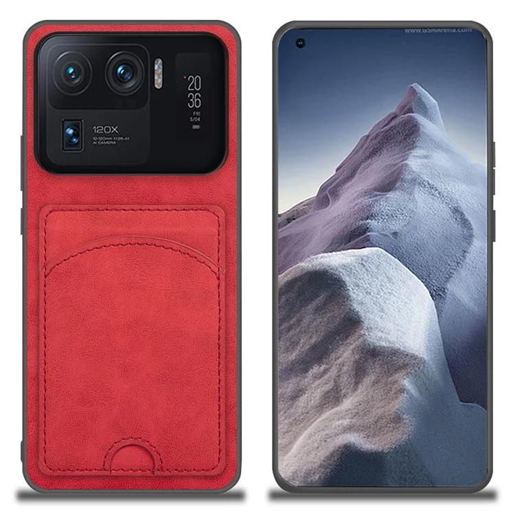 

Для Xiaomi Mi 11 Ultra Чехол-подставка из искусственной кожи с покрытием из ПК + ТПУ, слоты для карт, чехол для телефона