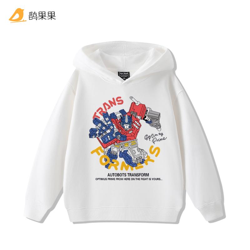 Jungen Super Handsome Transformers Kapuzenpullover mit Print – Kinder-Herbst- und Wintermode, warmer Fleece-Hoodie