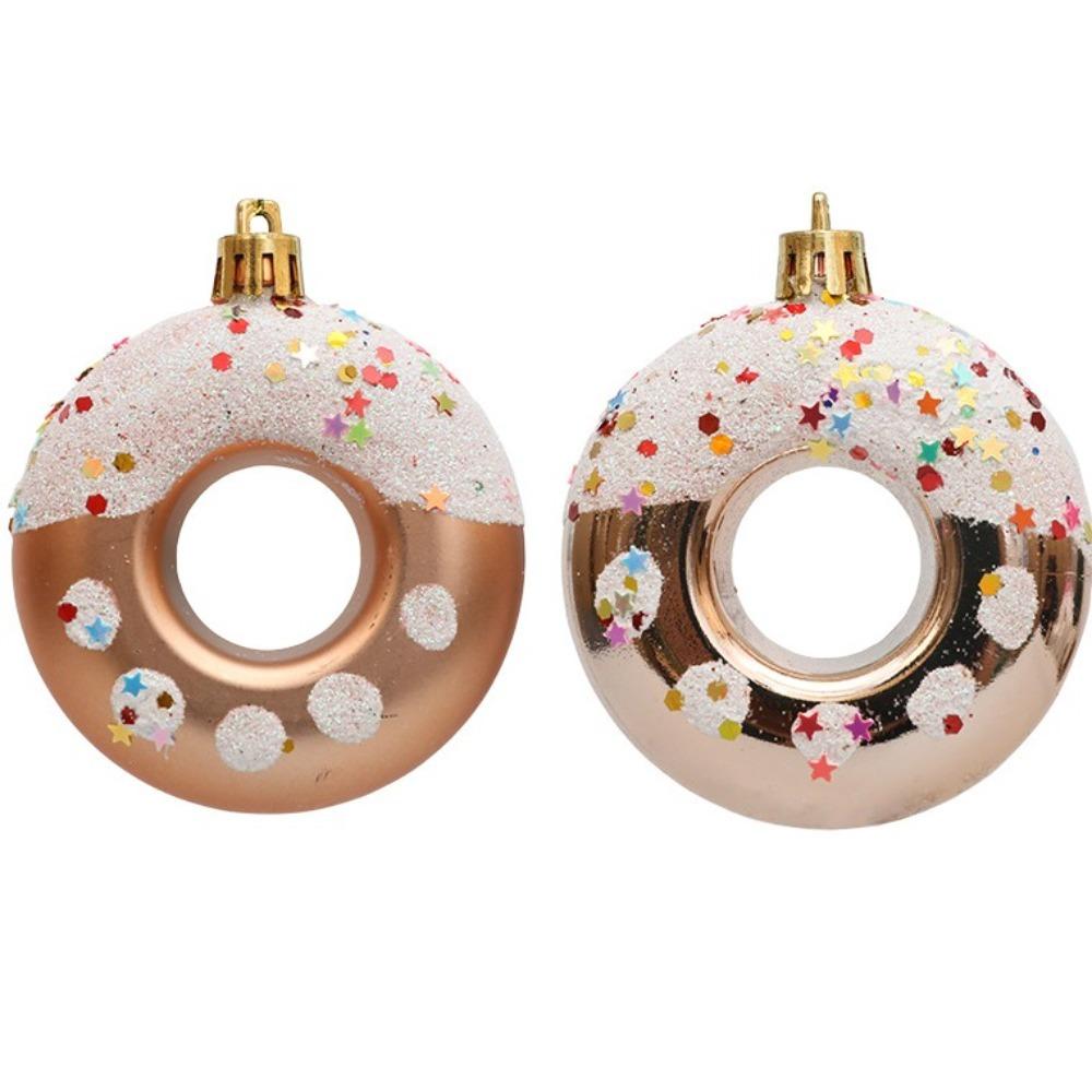 4pcs/Box Doughnut Christmas Tree Ornament Plastic Christmas Gift New Christmas Gifts Boxes Pendant