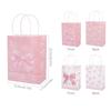 5/10/20Pcs Pink Bow Gift Bags Paper Candy Snack Treat Bag Kids Girls Birthday Party Supplies Baby Shower Decoration Gift Packing