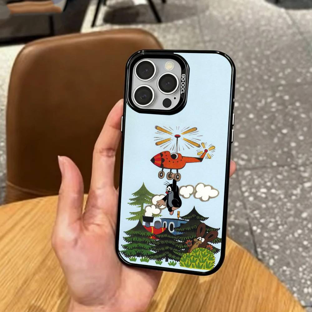 Sweet Cartoon T-The L-Little Mole   Phone Case For iPhone17,16,15,14,13,12,11 Plus,Pro Max Colored Silver Plated Inside Cover