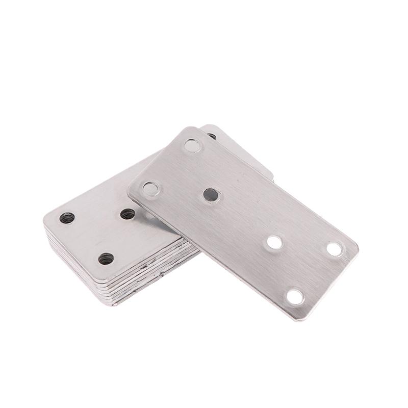 10Pcs Straight Four Hole Fixed Angle Bracket Stainless Steel Right Angle Bracket Furniture Fasteners Wood Shelves Cbinets