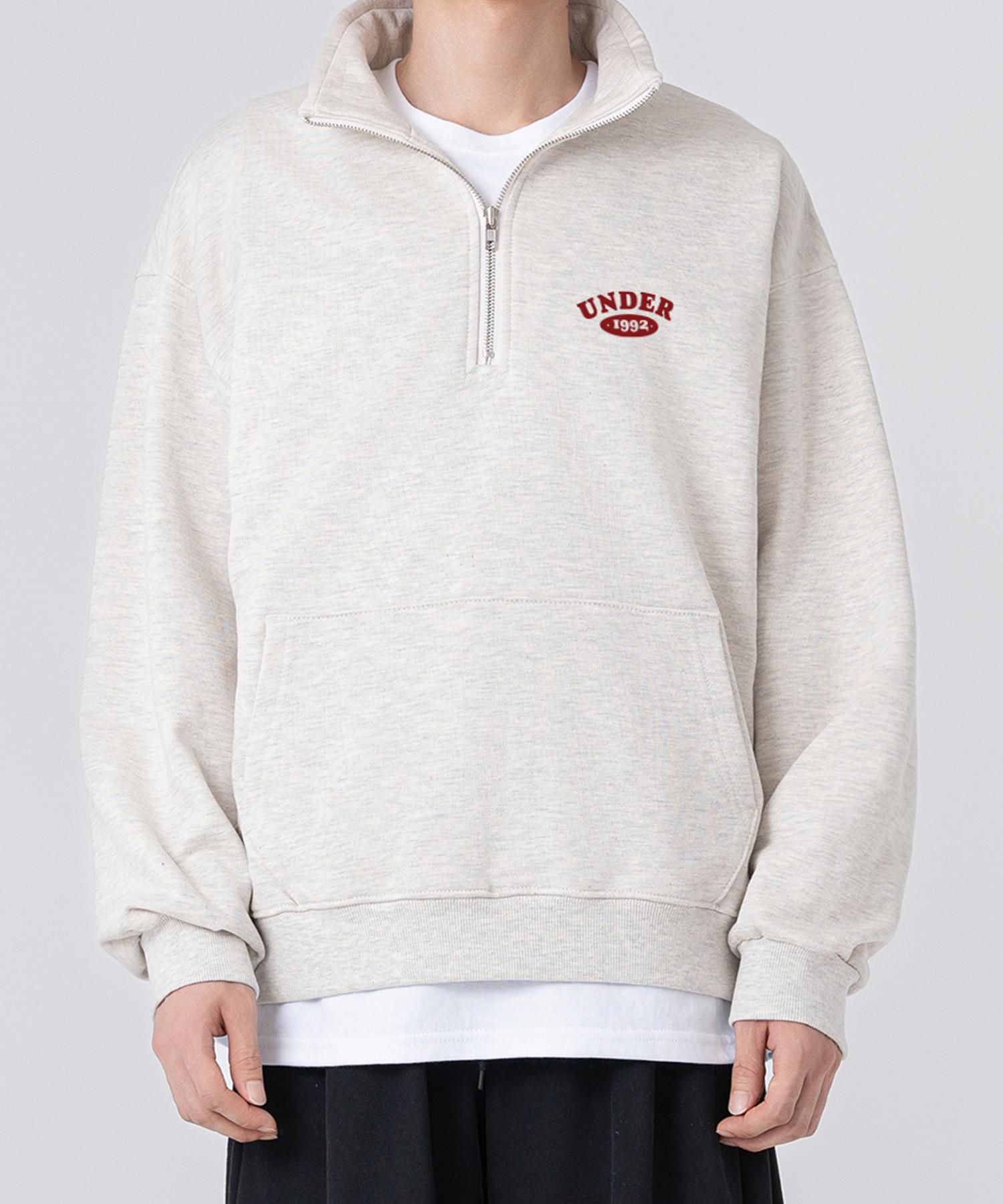 Under Off Oversized Half-Zip Sweatshirt Under Circle Sweat Oatmeal Oatmeal/L
