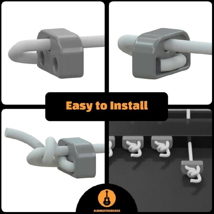 12Pcs Guitar String Ties Bridge Beads Guitar String Retainer String Guide Guitar String Lock Nut Block Clamps Enduring