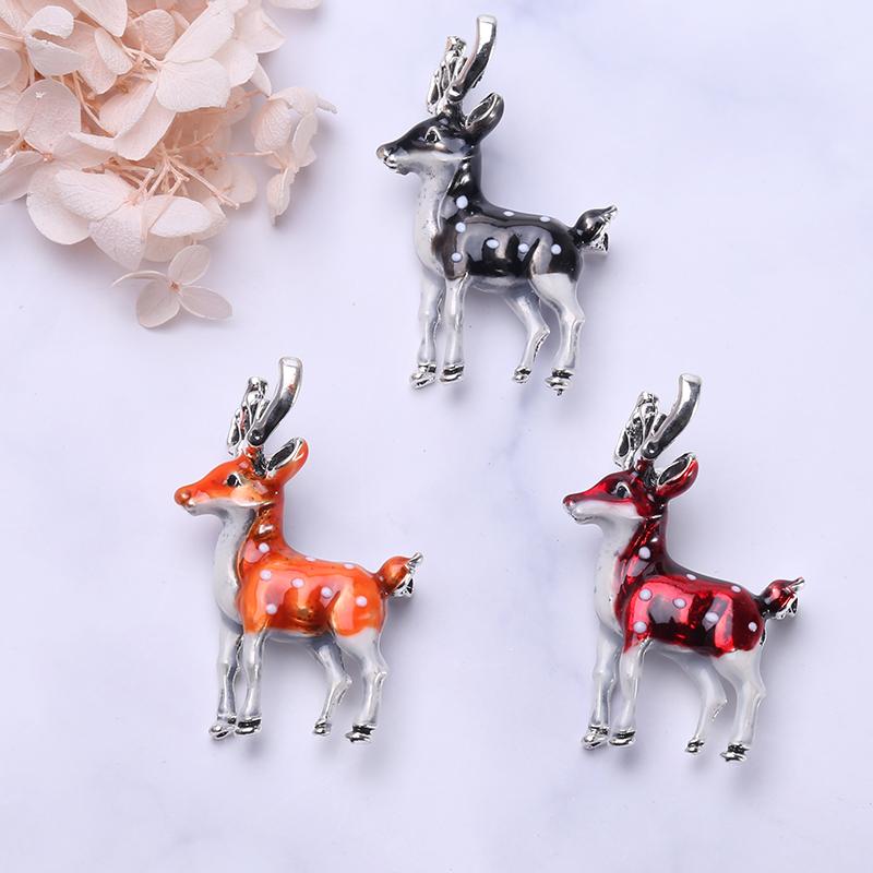 3 Colors Available Cute Small Deer Brooches For Women Bucks Sika Deer Animal Brooch Pin Coat Accessories Kids Gift