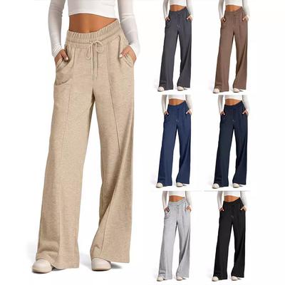 Rope Solid Color Wide Leg Pants Women's Pants Fashionable Casual Pants