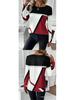 New Arrival Women's Pullover Round Neck Geometric Print Color Block T-shirt
