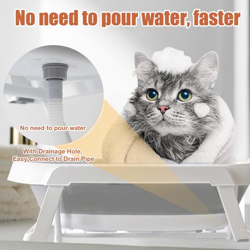 Cat Bath Tub Folding Dog Washing Tub 2 In 1 Shower Bathtub Portable Bathing Station Indoor Outdoor Pet Supplies For Grooming