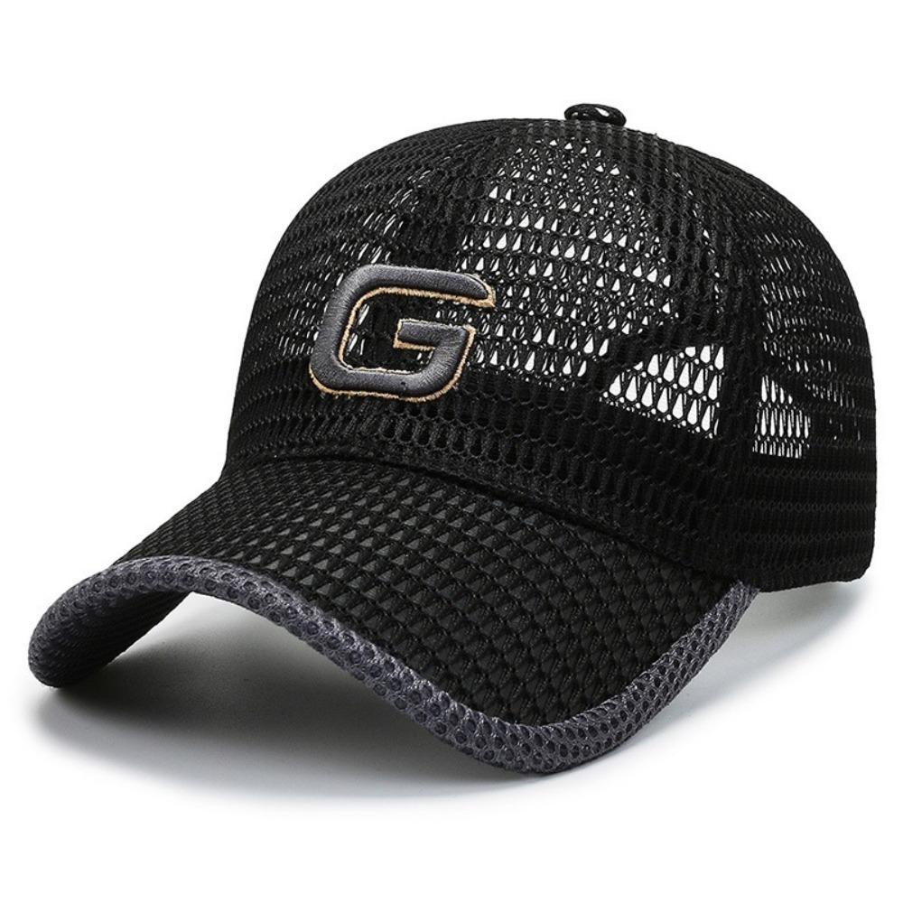 New Breathable Baseball Cap Adjustable G Embroidery Peaked Cap Mesh Trucker Cap Summer