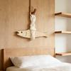 Wooden Fish Shaped Pendant Rope Ring Design Wall Art Hanging Decor for Home Door Car Ornament Room Decoration Accessories 1PC