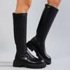 Women's Thick-Soled Riding Long Boots, Over-The-Knee Style, Slimming European Fit, Available In Large Sizes.