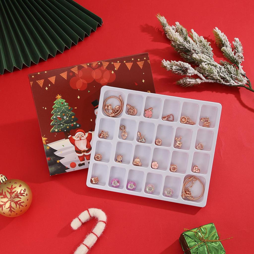Weihnachts-Schmuck-Adventskalender: DIY Perlen-Charm-Armbänder & Halskette Geschenkbox