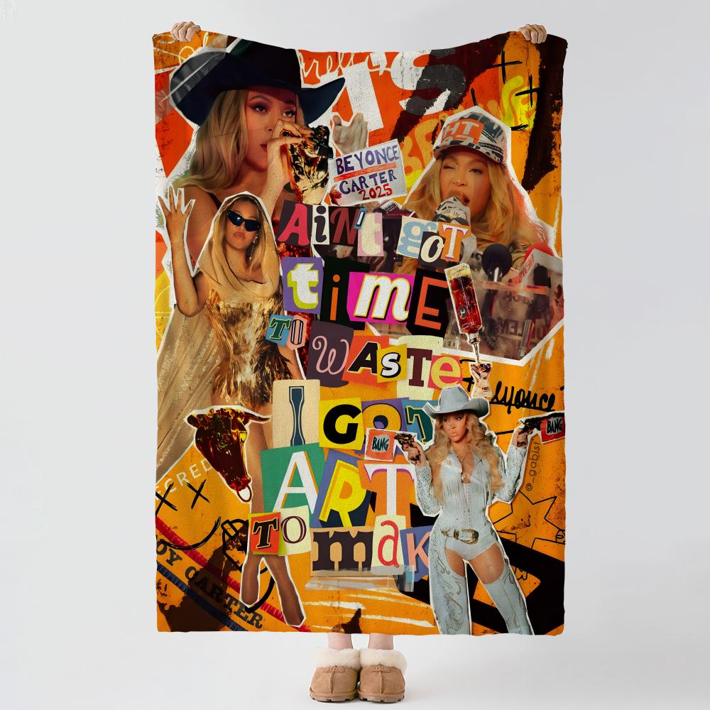music B-Beyonce-E Throw Thick Comfort Flannel Quilt, Multi-scene Use Indoor Outdoor Daily Nap