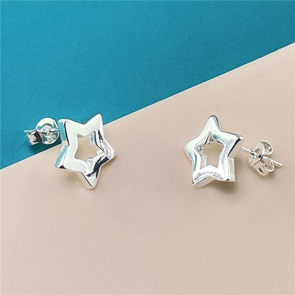 925 Sterling Silver Earrings Five -Pointed Star Earrings For Women Charm Jewelry Gifts