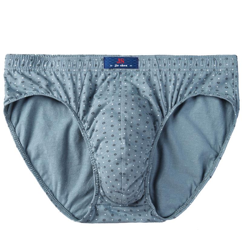 Men's Fashion Print Cotton Triangle Underwear, Plus Size, Middle-Aged