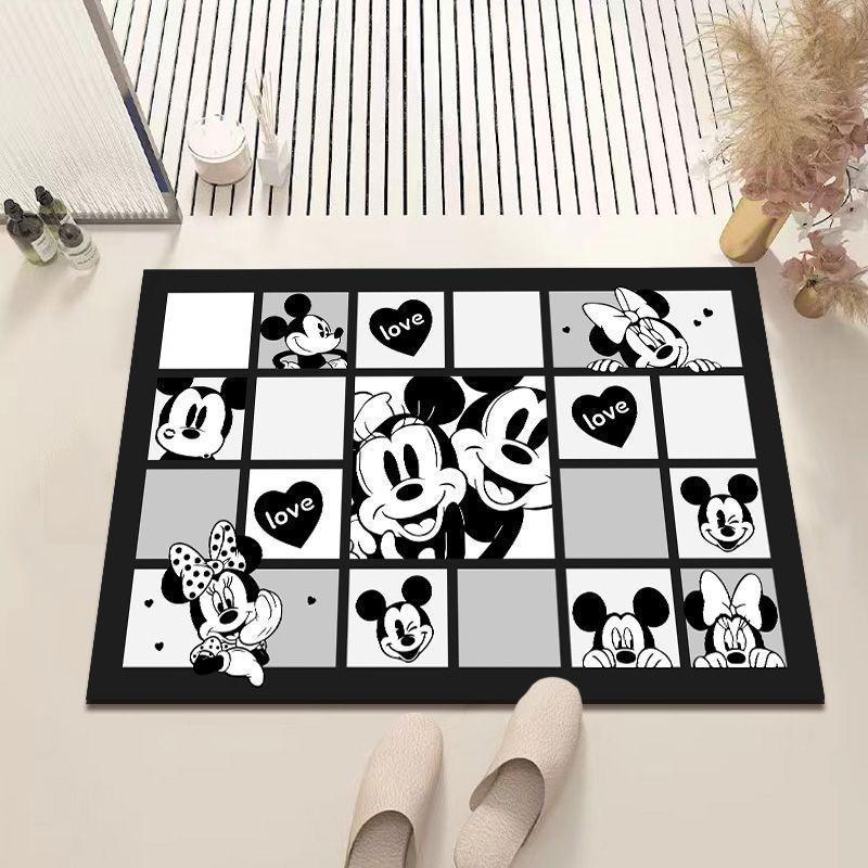 Mata łazienkowa z ziemią okrzemkową Myszki Miki, szybkoschnąca, antypoślizgowa