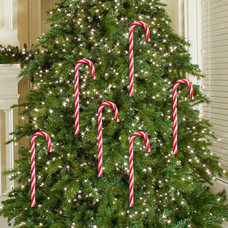 Set of 5 Colorful Sturdy Plastic Lollipop Christmas Decorations Portable Hanging Ornament for Holiday Decoration