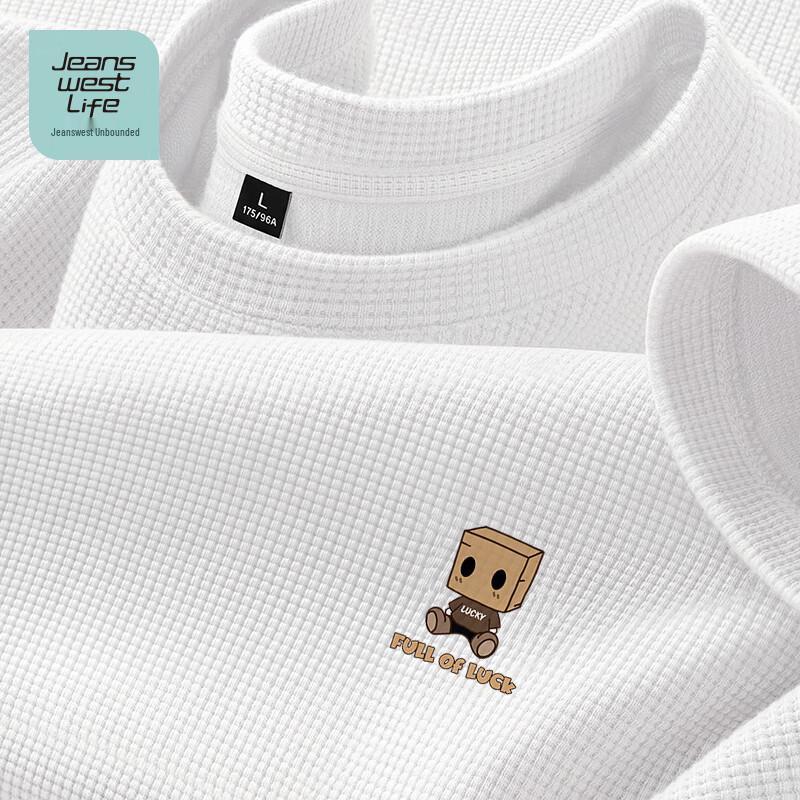 Jeanswest Men s Waffle Texture Short Sleeve T-Shirt 4XL