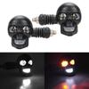 Skull Motorcycle Indicator Dual Color Motorbike Scooter Front Rear Turn Signal Lights 12V White/Red/Blue & Yellow Running Lamp