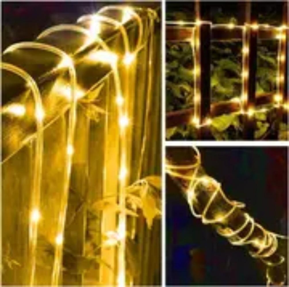 Solar String Tube Light Outdoor Waterproof Multi-color Light Flashing Light String Garden Decoration Atmosphere Courtyard Trees