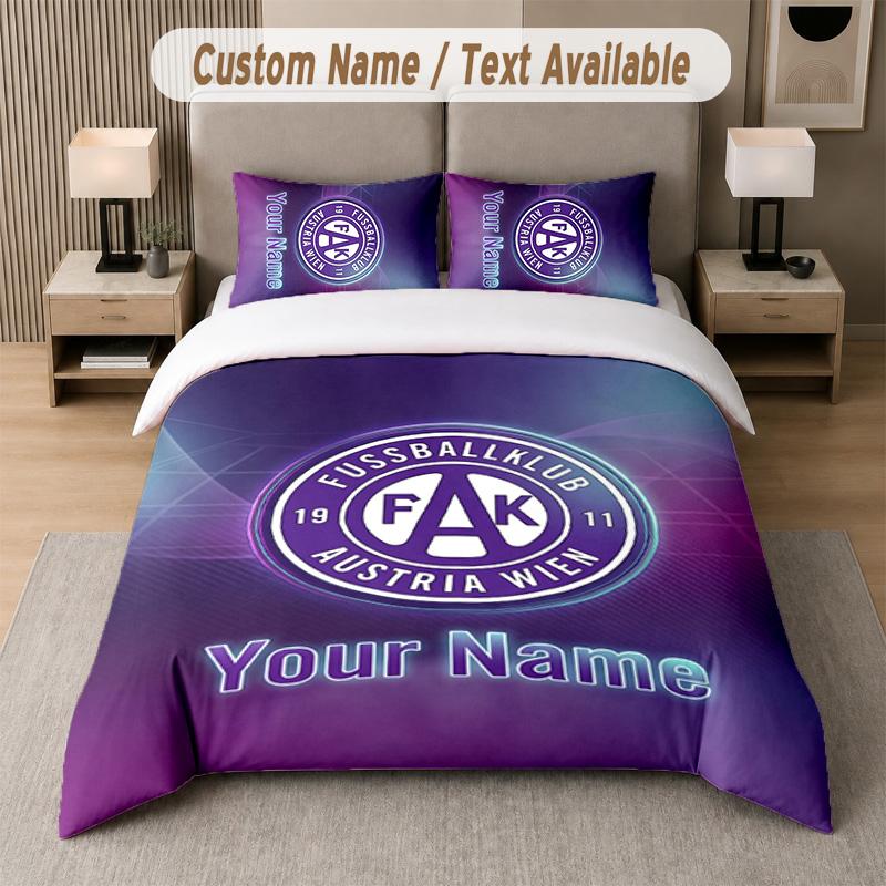 Austria Wien FC Design Bedding Set Custom Text 1 Duvet Cover & 2 Pillow Cases