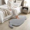 Cute Cartoon Faux Rabbit Fur Rug Soft Decorative Fluffy Carpet Solid Color Cat Shape Rug Gifts