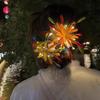 Handmade Glow Color Strip Hair Clip Lighting Personality Hair Accessories Blue Color Dazzling Flower Styling Hair Clip