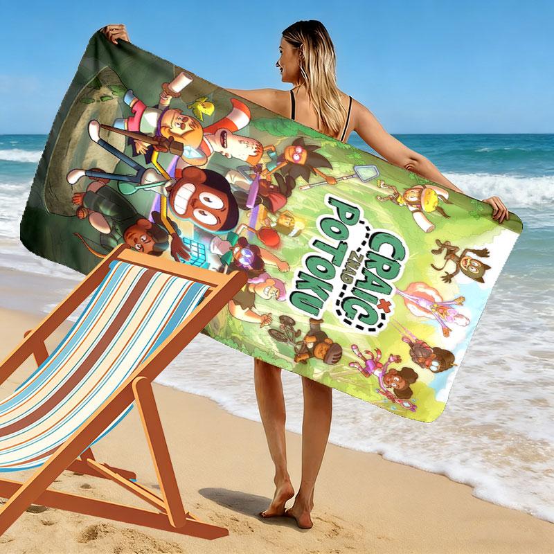 Creek Hideout Print Beach Towel, Large Soft Quick Dry Towel for Beach Camping Swimming