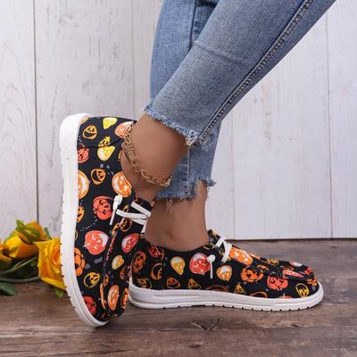 Fashion Women's Shoes 2024 Spring and Autumn New Round Toe Printed Fabric Lace-Up Shoes Comfortable Casual Flat Shoes