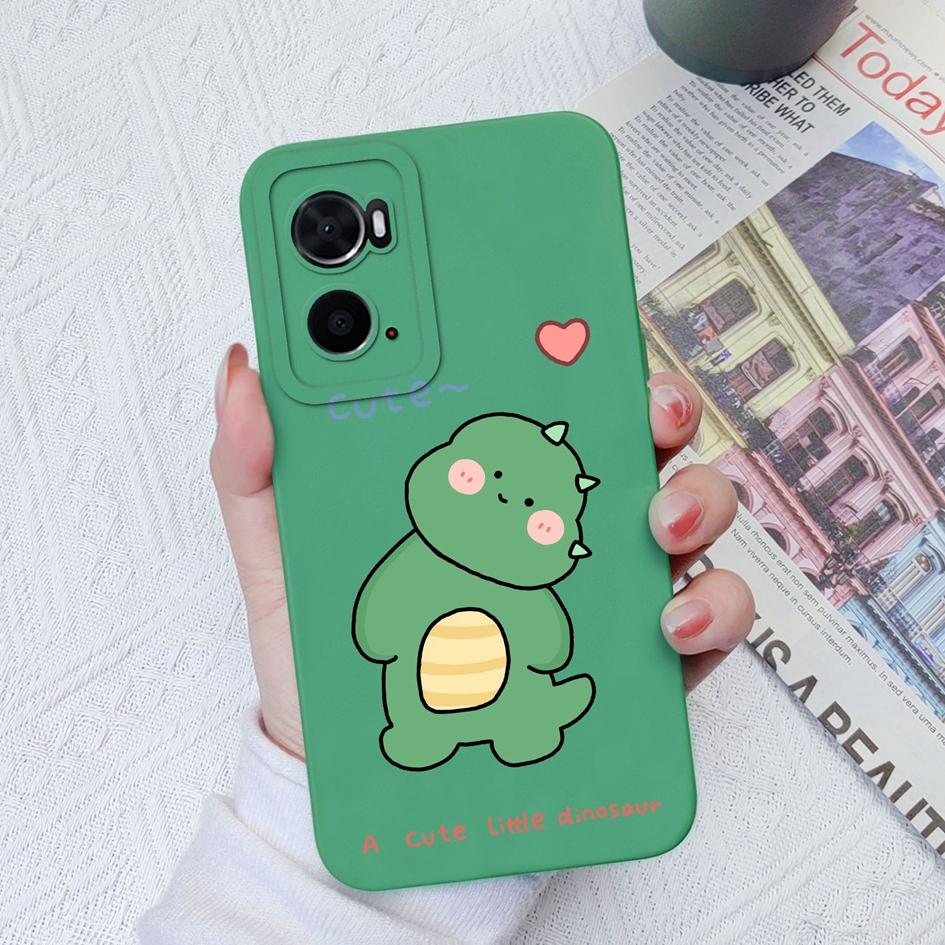 Case For OPPO A72 A78 A94 A91 A76 A73 A93 A8 AX7 Back Cover Cute Dinosaur Housing Shockproof Matte Soft Silicone Screen Protector Capa For OPPO Bumper