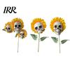 Fun Halloween Garden Accessory Sunflower Skull Ornament, Theme Decor, Potted Outdoor Spooky Planter Plant Waterproof Decoration, for Lawn