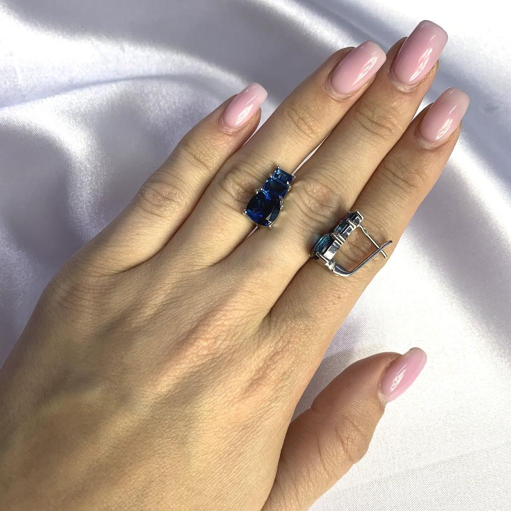 London Blue Topaz Silver Earrings 5.112ct (2062479)