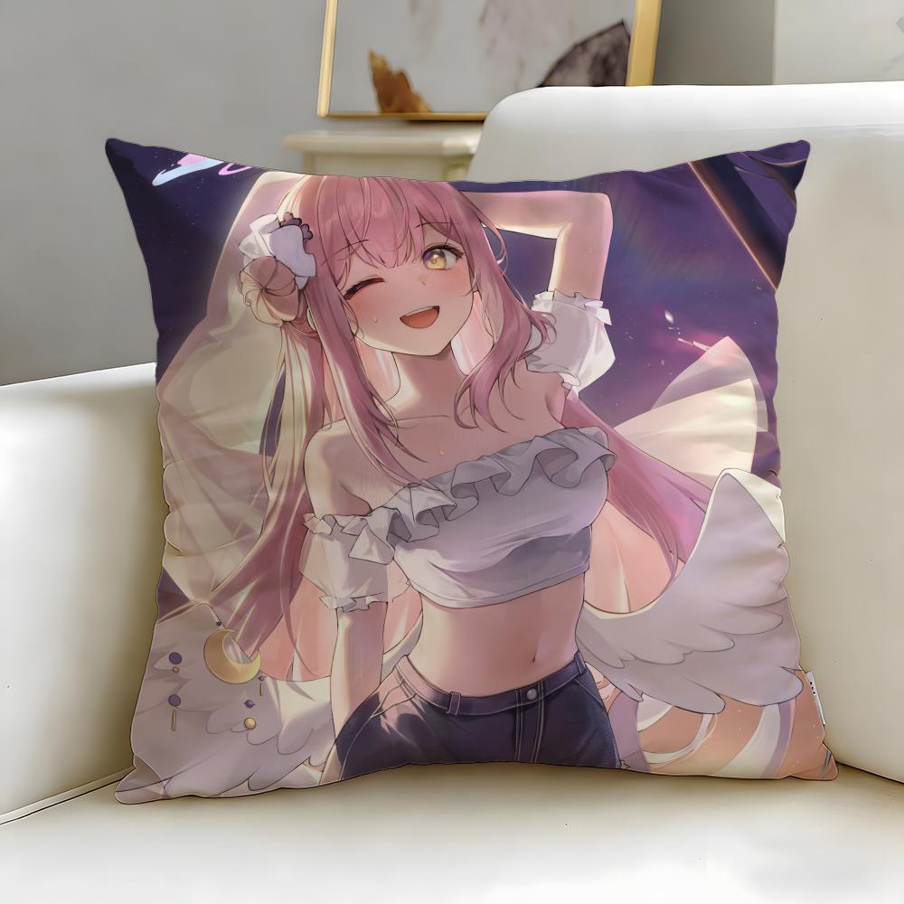 Popular Anime Character Misono Mika Cushion Cover Soft  EasyWash Pillow Case  Versatile for Couch Bed Travel and Office