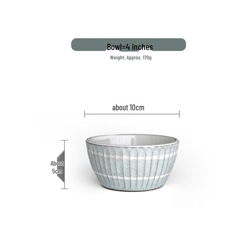 ZISIZ 4-Inch Ceramic Rice Bowl Set
