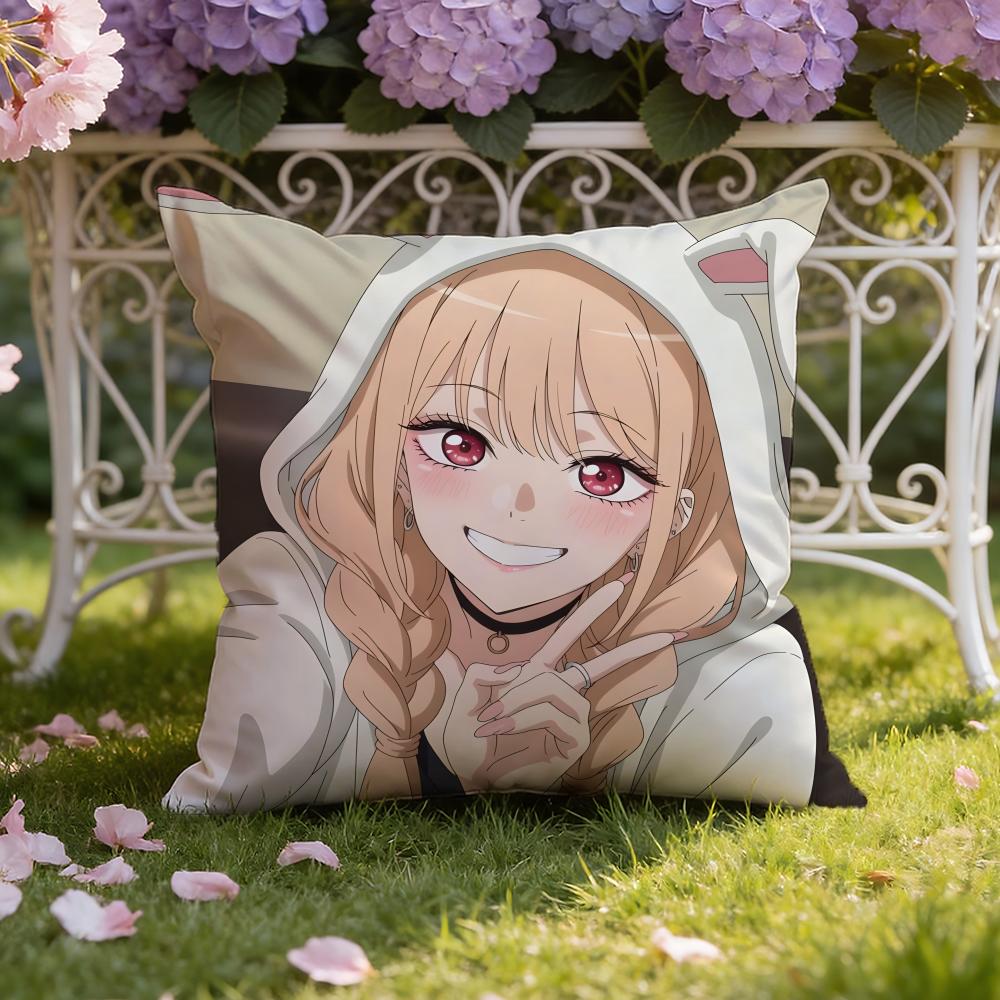 Anime D-Dress-Up D-Darling Cushion Cover Home & Car Dual-Scene Pillow Cover: Reversible for Premium Comfort