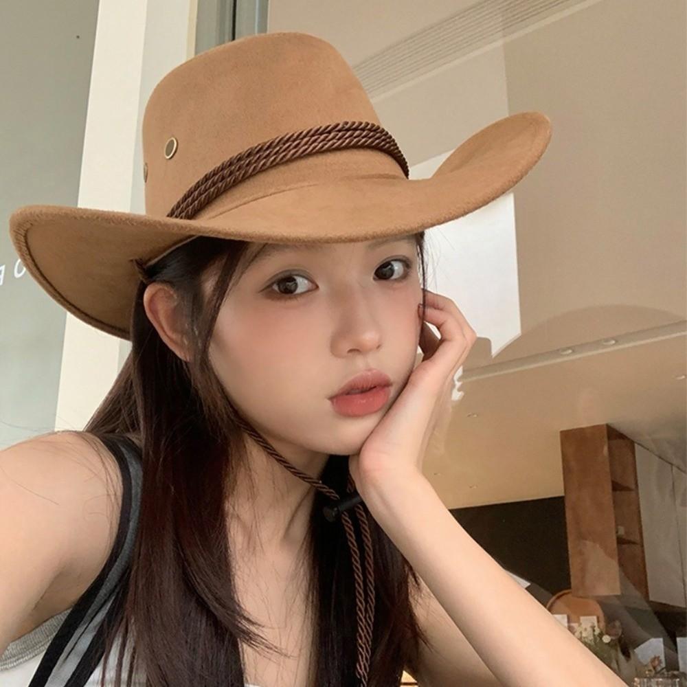 Wide Brim Summer Sun Hat Beach Cap Sunscreen Cap Casual Western Cowboy Hat  Summer