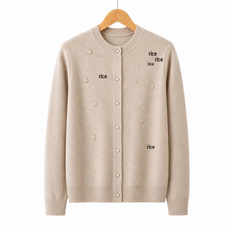 Women's Embroidered Knit Cardigan for Mature Ladies