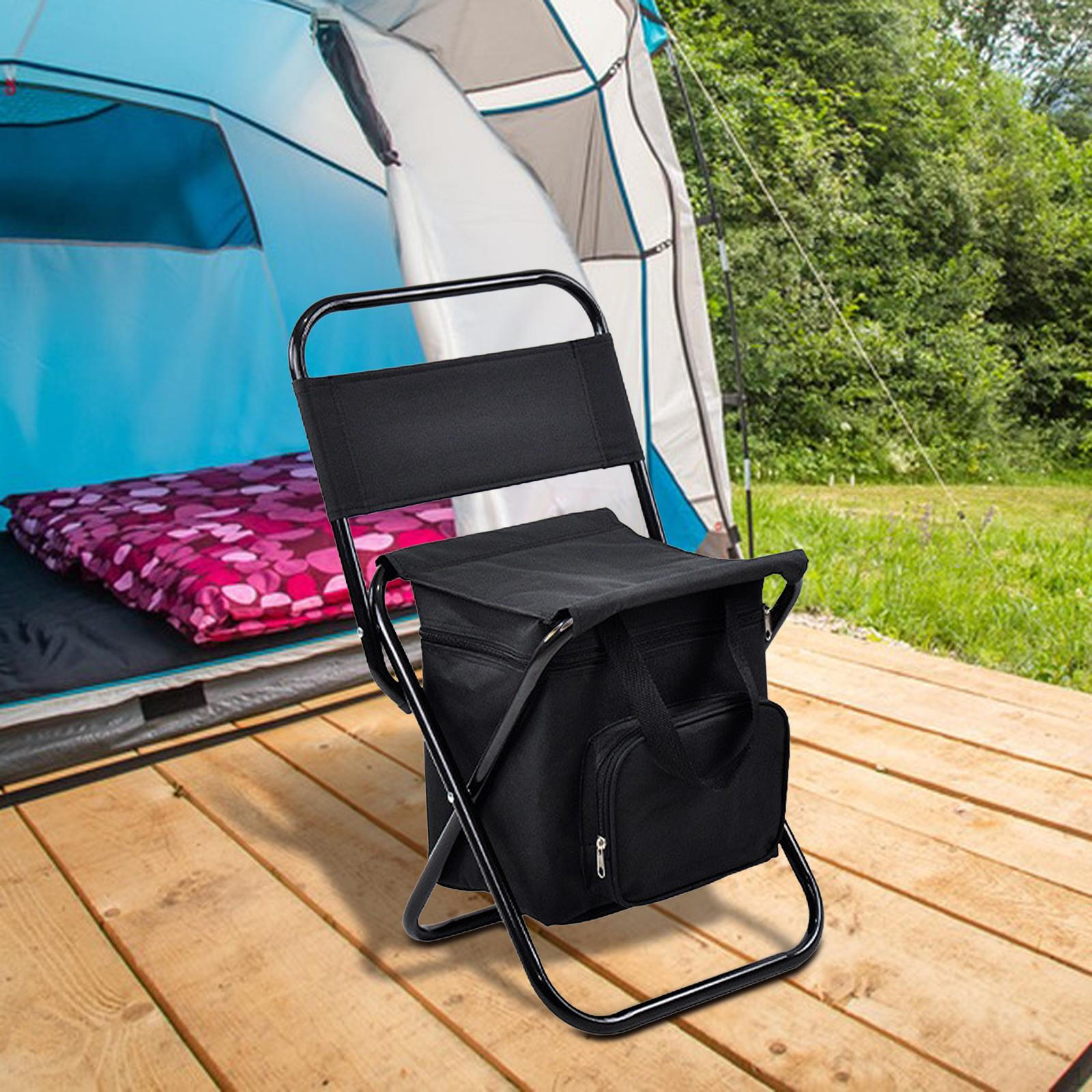 

Кемпинговый стул Cool Bag Outdoor Backrest Stool Fishing Folding for чёрный