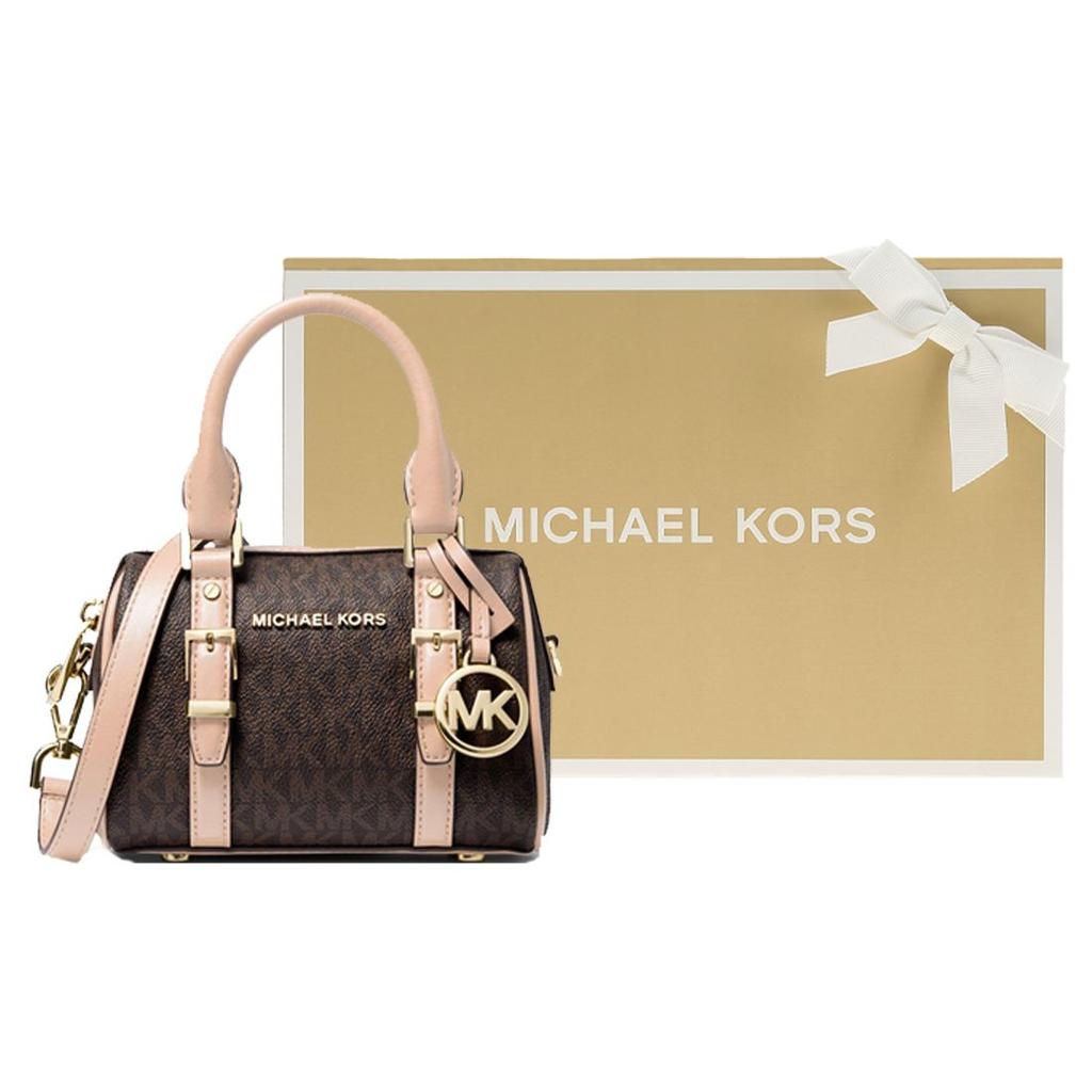 Michael Kors Bedford Series Classic Monogram Zip Closure Leather Boston Bag Women Handbags 32F9G06C0B-266