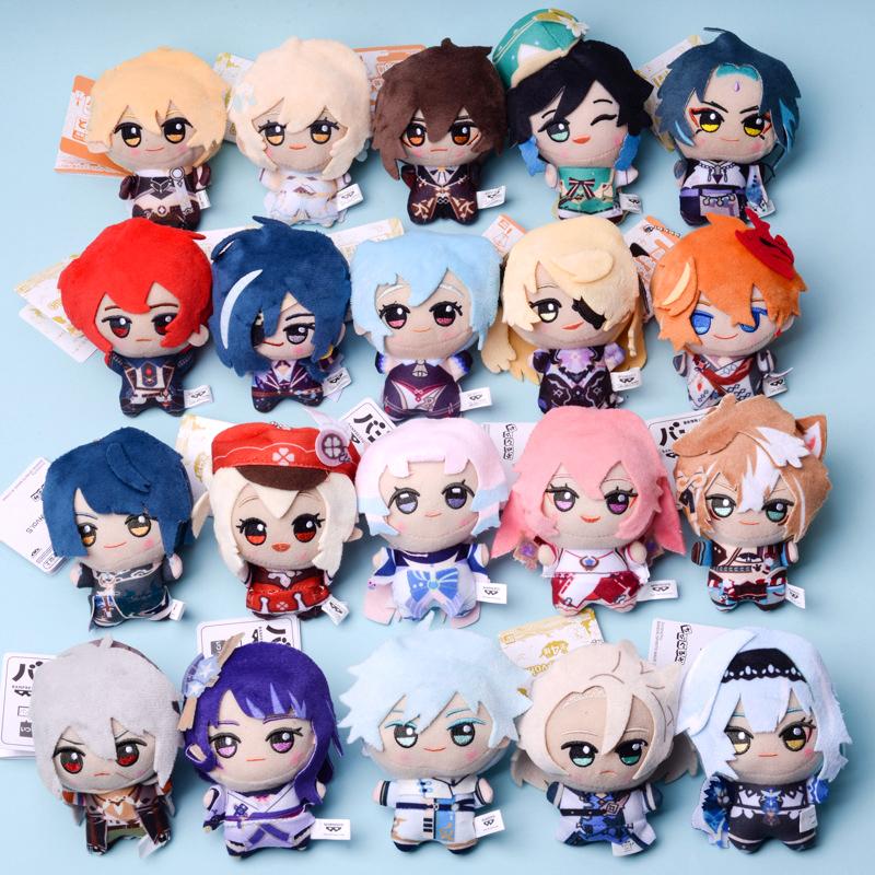 Pandara Jewelry Unisex Non-Toxic 10Cm Impact Tartaglia Kaeya Diluc Venti Xiao Klee Plush Pendant Toy Mini Keychain Doll Backpack Accessorie For Gift