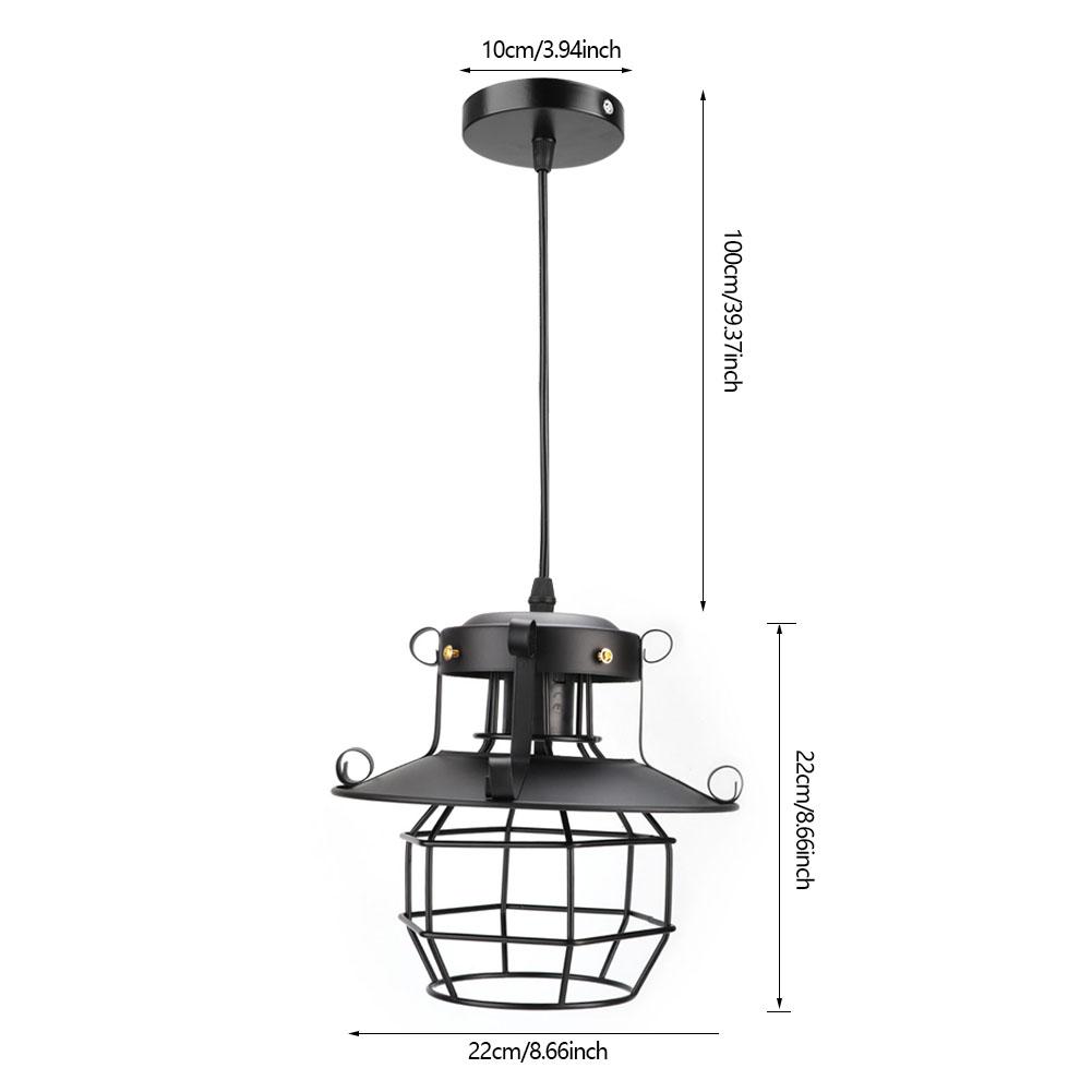 Vintage Industrial Iron Art Cage E27 LED Chandelier Ceiling Light Pendant Lamp for Bar Coffee Shop Decoration 100 240V