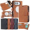 2 v 1 Magnetická peněženka Slot na karty Pouzdro z PU kůže Pro Iphone Duo Fold Bezdrátové nabíjení Flip Odnímatelné Pro Magsafe Pouzdro na telefon