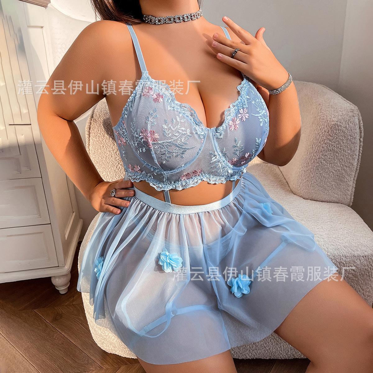 New, women s clothing large size sexy underwear sex perspective suit women S