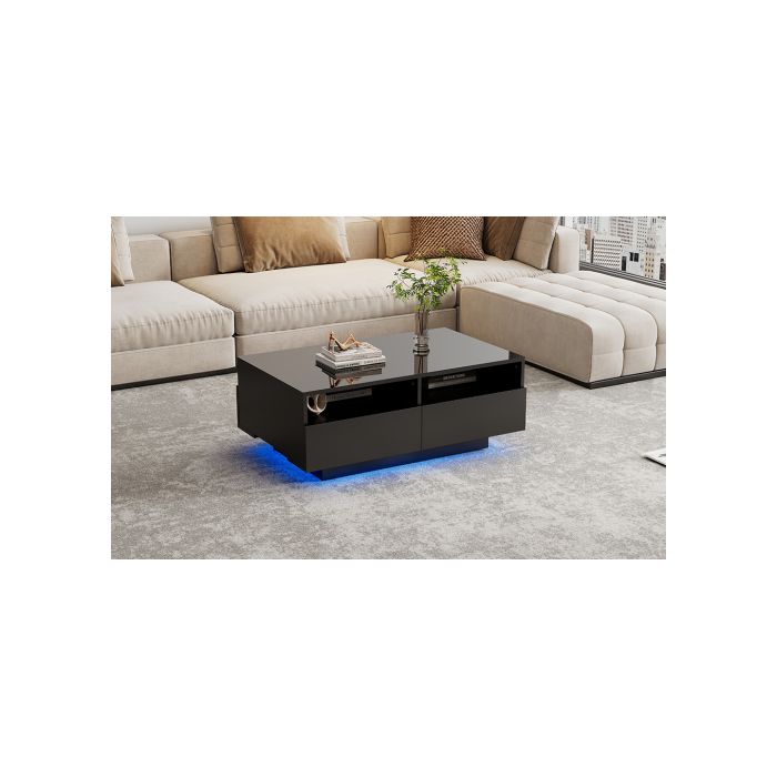 Table basse à LED - MUVOE - WF323712BAA - 4 tiroirs - Multicolore - USB alimenté