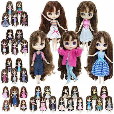 5 Sets Puppenkleidung für Blythe Puppenwerkzeuge, süßes lässiges Minikleid, Hosen, Blusen, Outfits für 1/6 11,5 Zoll Puppe, süßes Geschenkset, Mädchenspielzeug