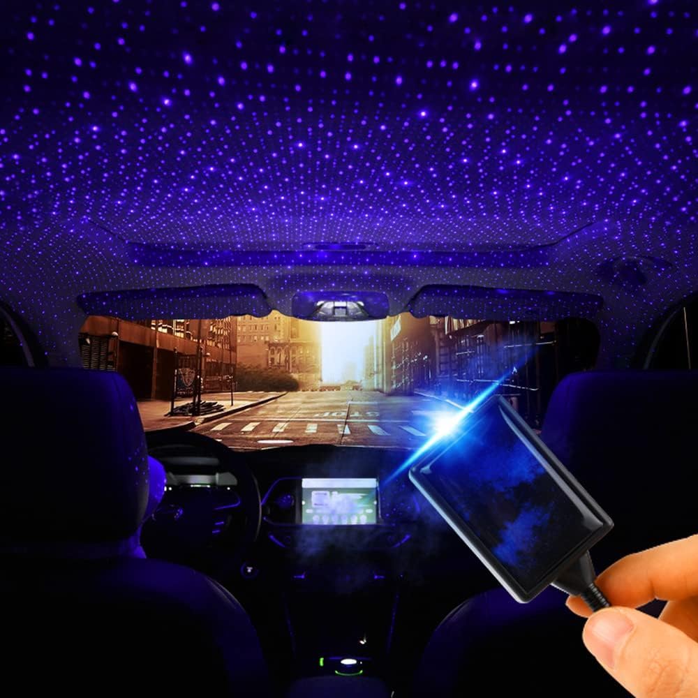 Automatisches rotierendes USB-Sternenhimmel-Licht mit 3 Sternenhimmeln und starker fester Befestigung ohne Installation USB Dekorative Auto-Innenraumbeleuchtung Dritte Generation
