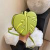 Women's Bag Cute Maple Leaf Bag Funny Single Shoulder Crossbody Bag Irregular Small Bag PU Women's Bag