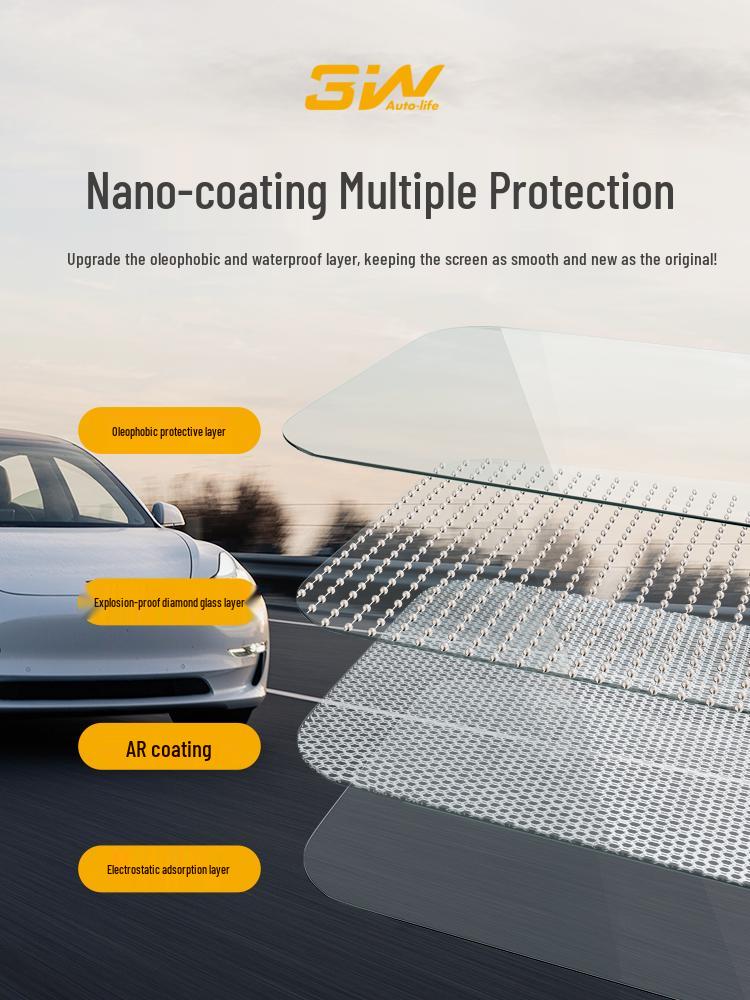 Tesla Model Y & 3 Displayschutz - Gehärtetes Glas, HD-Displayfolie, Schutz für die Mittelkonsole.