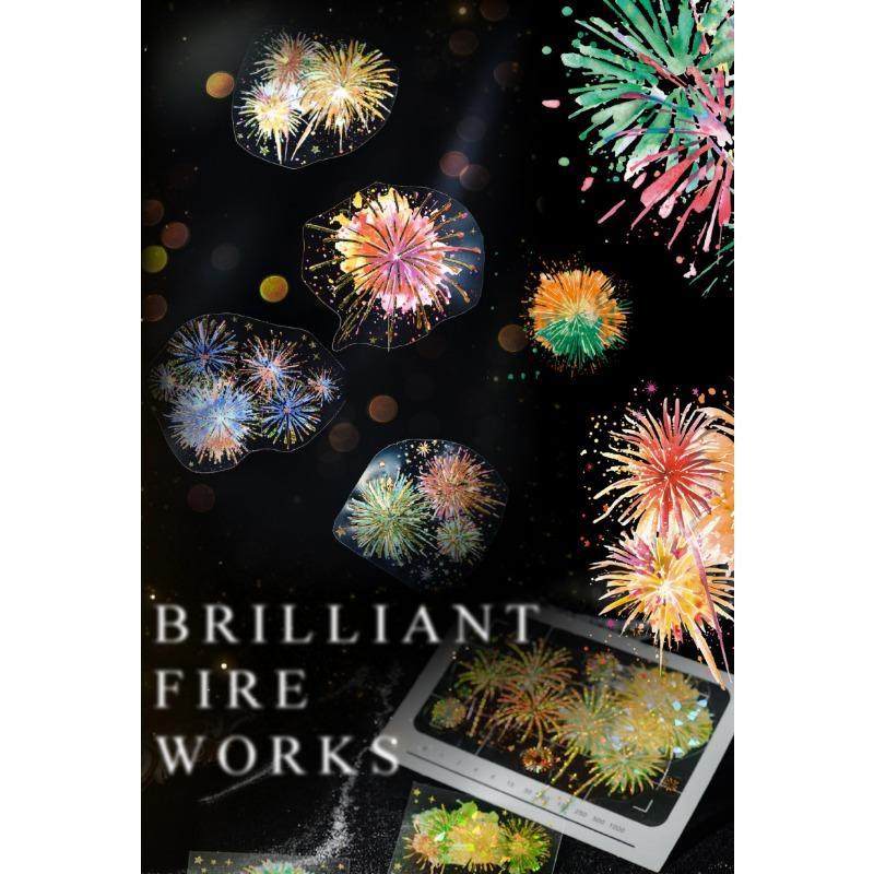 Ins Style Firework Series Pet Flat Sticker For Journal Diy Decoration