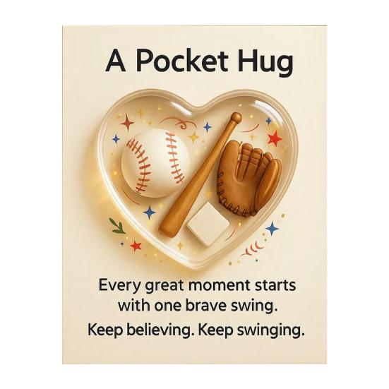 Sports-Themed Pocket Hug Football Golf Tennis Soccer Baseball Pocket Hug Heart Token Emotional Support Gift